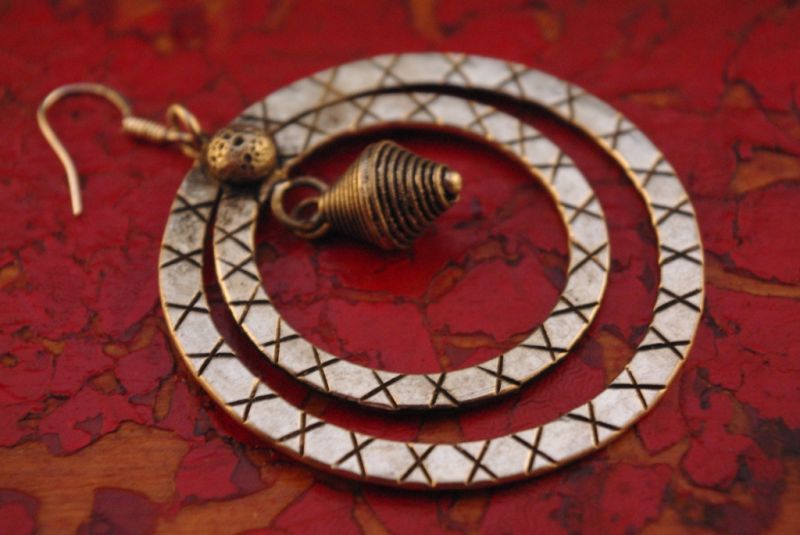 Bell necklace with lige circle Earrings from Miao minority 5