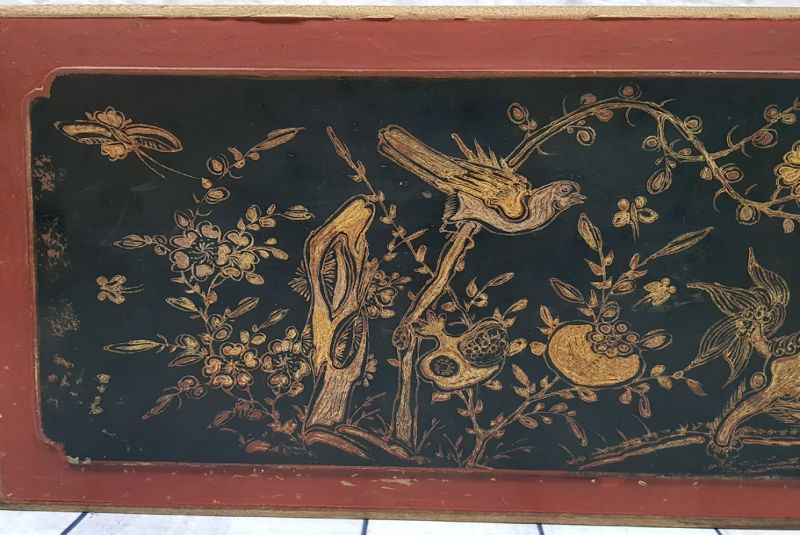Bemalte Holzplatten Malerei auf Holz Der Hund und die Vögel 3