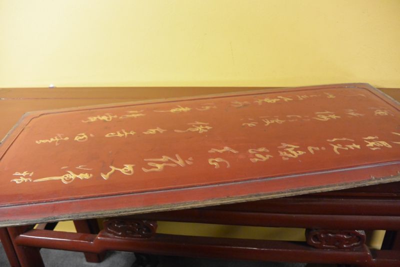 Bemalte Holzplatten Rot und Gold 5