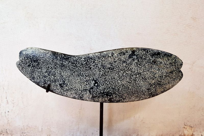 Bi chinesischer Stein - Fisch - Mount Lushan Stone - Schwarz 2