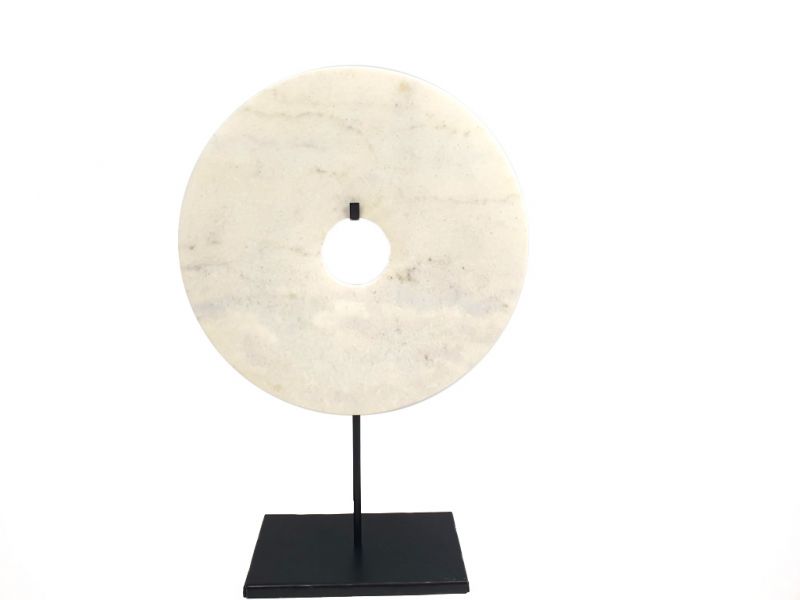 Bi-Scheibe aus Jade 25cm - Jade Weiß geäderten 2