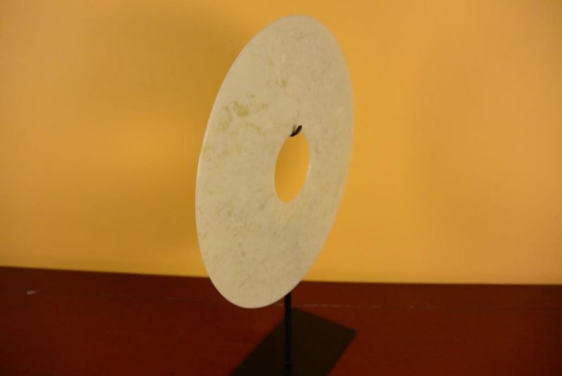 Bi-Scheibe aus Jade 30cm - Jade Weiß geäderten 5