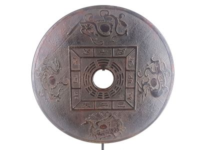 Bi-Scheibe aus Jade 40cm - Geschnitzt - Chinesische Mythologie