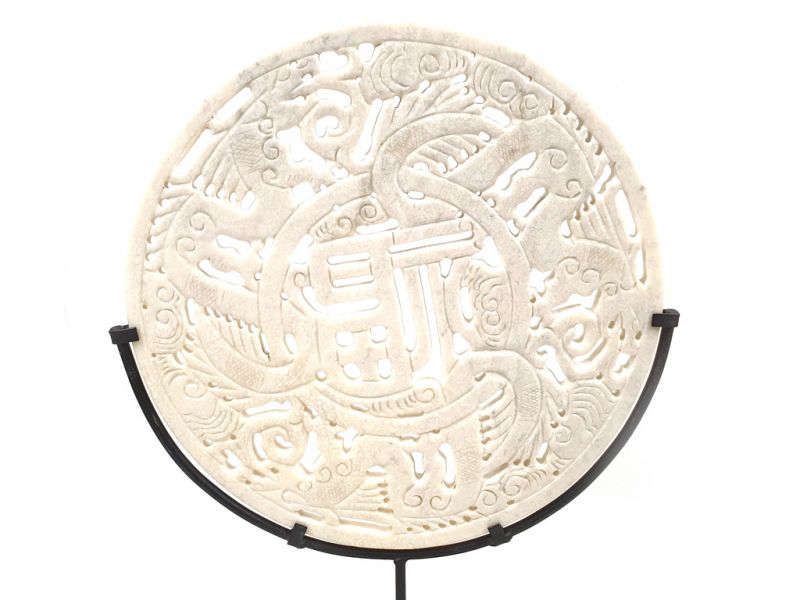 Bi-shaped Jade disc 30cm - Happiness 1