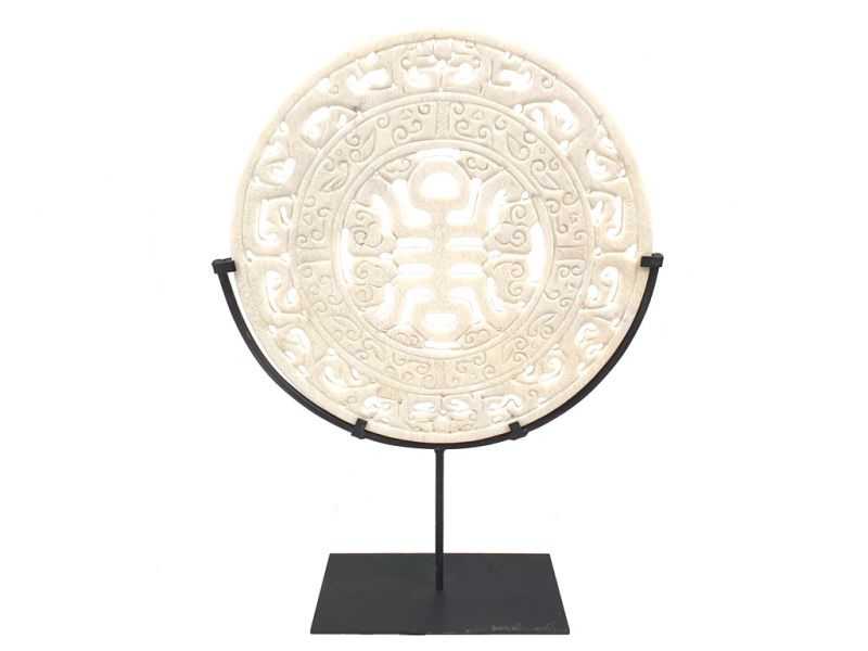 Bi-shaped Jade disc 30cm - Pure White Jade 2