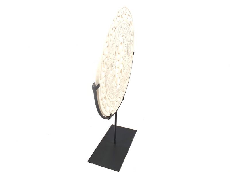 Bi-shaped Jade disc 30cm - Pure White Jade 4