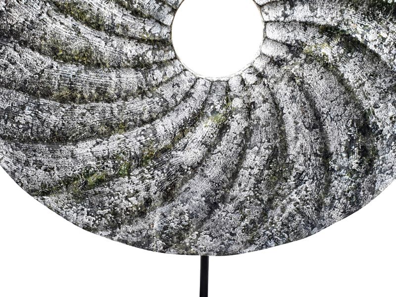 Bi-shaped Jade disc 30cm - Seashell / Dark 4