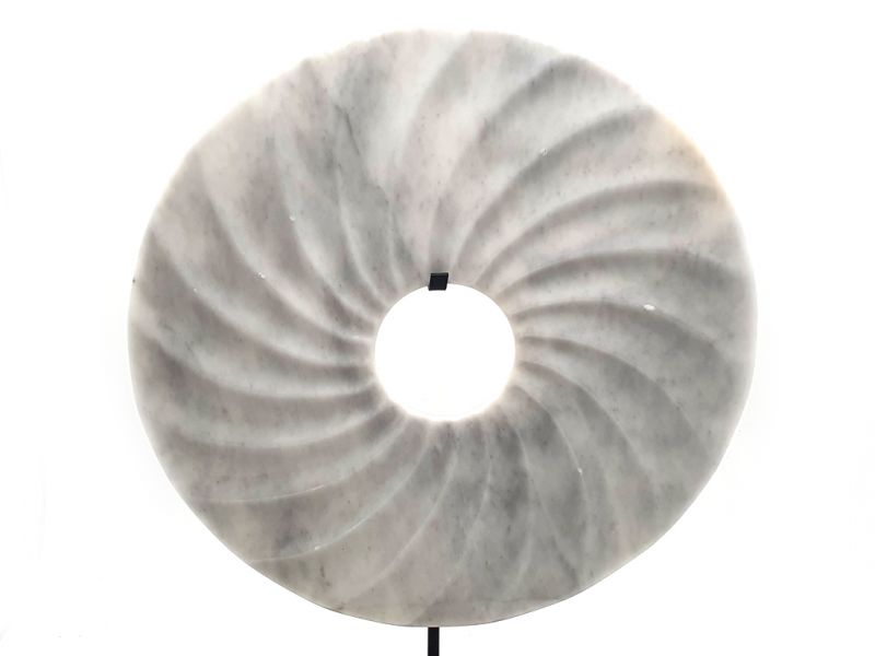 Click thumbnail to enlarge and hover over the picture to zoom Bi-shaped Jade disc 30cm - Seashell / White 1