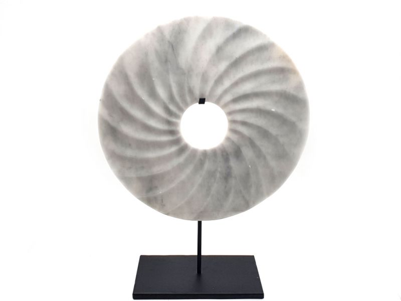 Click thumbnail to enlarge and hover over the picture to zoom Bi-shaped Jade disc 30cm - Seashell / White 2