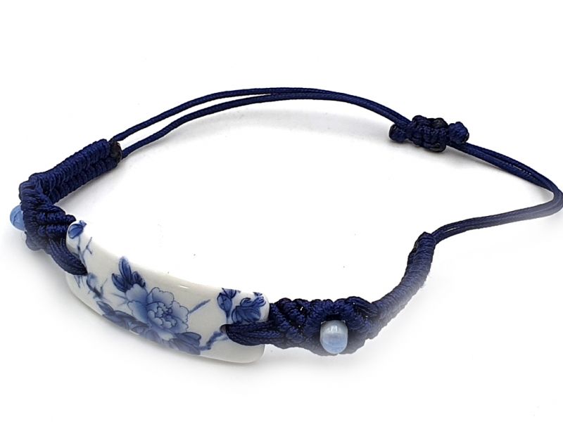 Bijoux Céramique - Collection Blanc Bleu - Bracelet - Chine - Fleurs 3