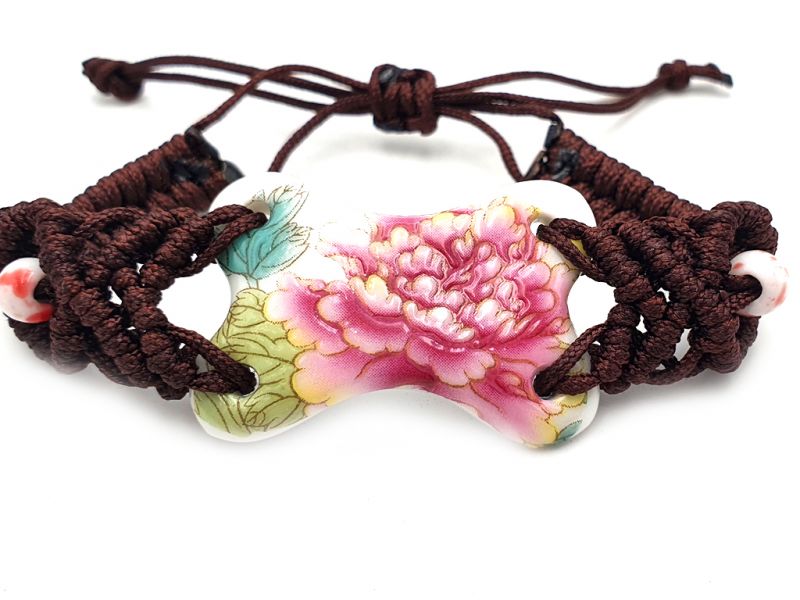 Bijoux Céramique - Collection fleurs de Chine - Bracelet - Pivoine 2 2