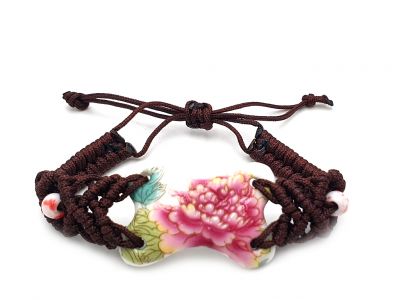 Bijoux Céramique - Collection fleurs de Chine - Bracelet - Pivoine 2 Bijoux Céramique - Collection fleurs de Chine - Bracelet - Pivoine 2