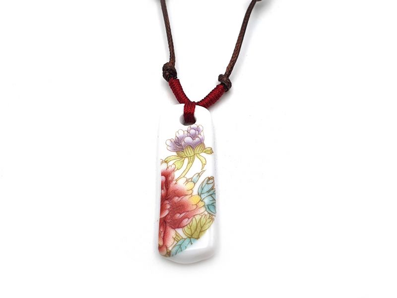 Bijoux Céramique - Collection fleurs de Chine - Collier - Fleurs chinoises