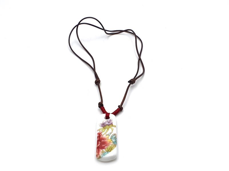 Bijoux Céramique - Collection fleurs de Chine - Collier - Fleurs chinoises 3