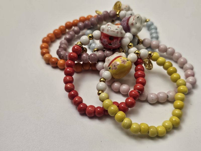 Bijoux en Céramique / Porcelaine - Petit Bracelet - Maneki Neko 1