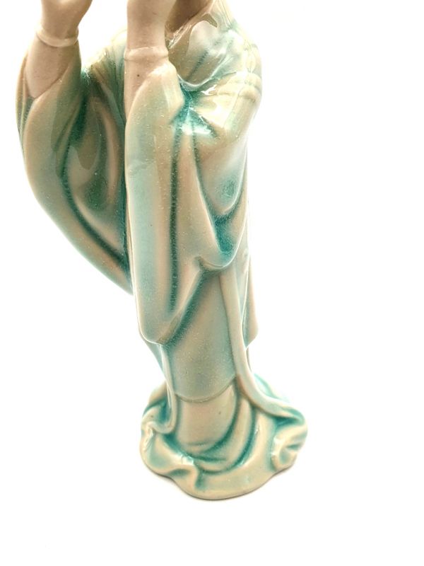 Biscuit de Porcelaine - Statue Céramique - La musicienne - Flûte 3