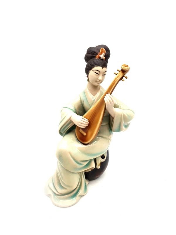 Bisque Porcelain statue - Chinese Cultural Revolution - The musician - Lute 4