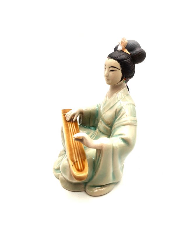 Bisque Porcelain statue - The musician - Guzheng 4