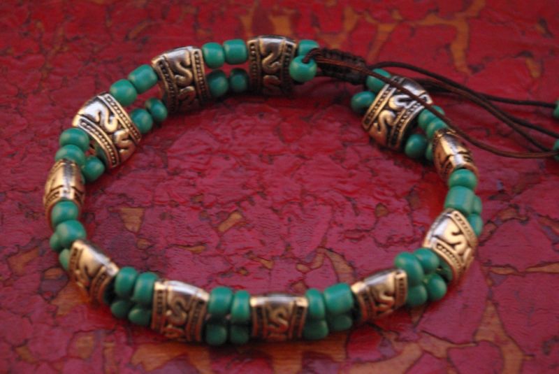 Blau Perlen Armband Tibet 2