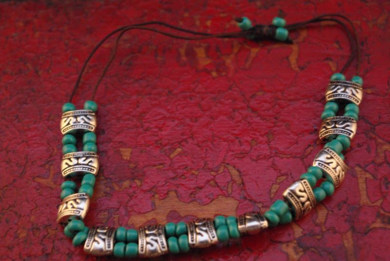 Blau Perlen Armband Tibet 4