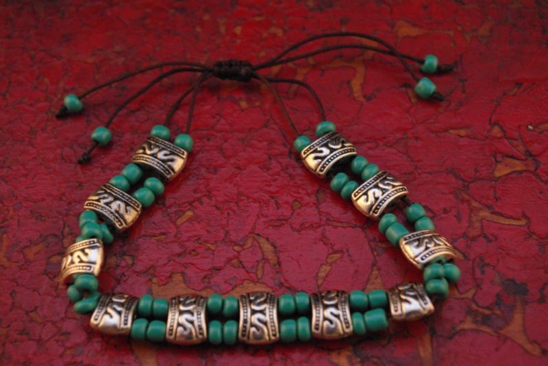 Blau Perlen Armband Tibet 5