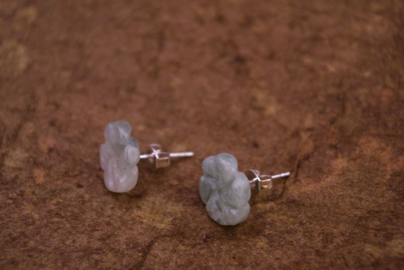 Blumen Ohrringe im Grün Jade 3