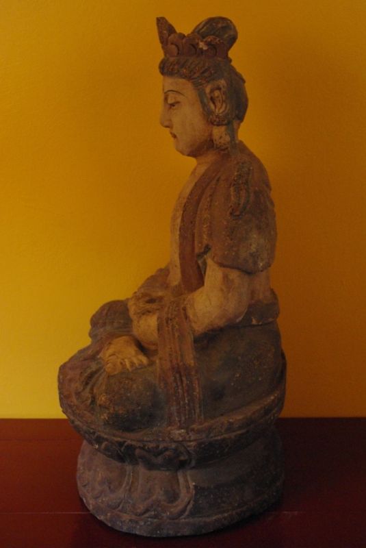 Bodhisattva statue in wood 4