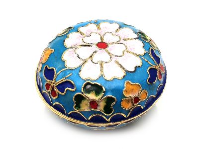 Boite en Cloisonnée Chinoise - Taille Moyenne - Bleu Ciel Boite en Cloisonnée Chinoise - Taille Moyenne - Bleu Ciel
