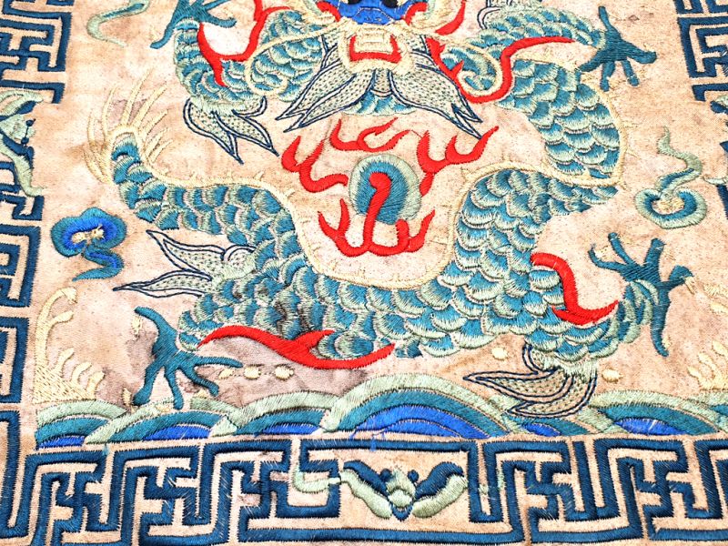 Bordado Chino - Cuadrado Ancestro - Emblema - Dragon 3