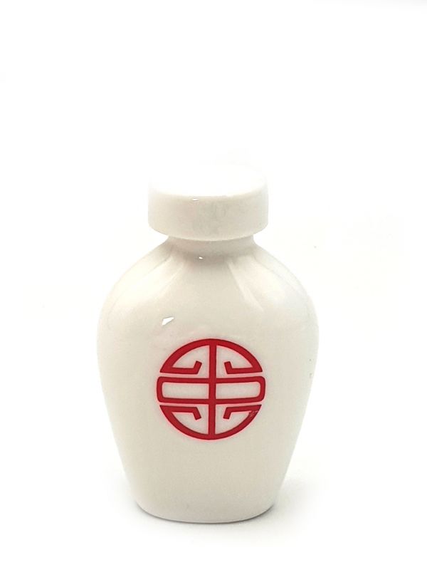 Botella de porcelana - Tinta china liquida - 35ml - Logotipo rojo - Felicidad 2