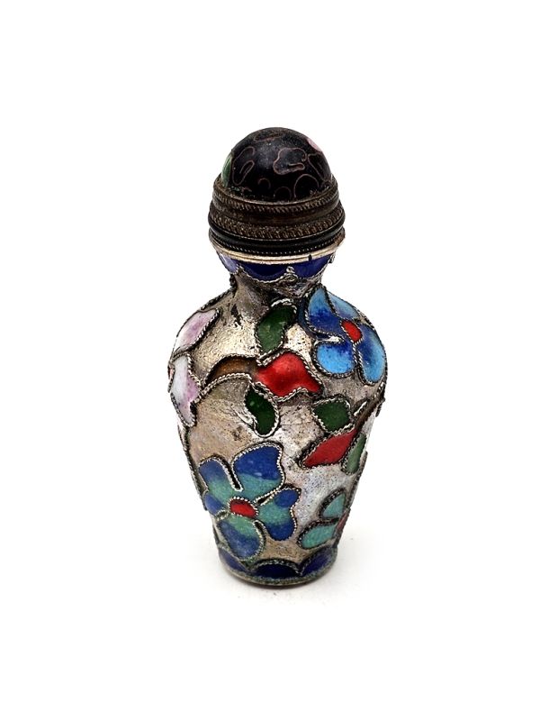 Botellas de rapé de metal - Cloisonne - Silver 1