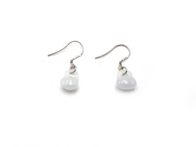 Boucles D'oreilles Jade - catégorie A - Avec Certificat - Gourde du bonheur