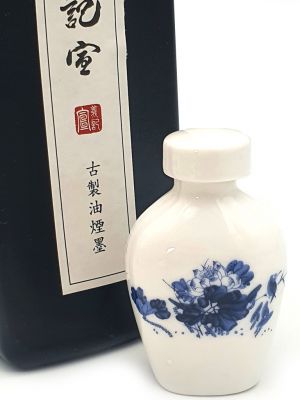 Bouteille en porcelaine - Encre de Chine liquide - 35ml - Fleurs