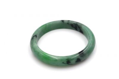 Bracelet en Jade - Jonc catégorie B 5 8cm - Vert tacheté Bracelet en Jade - Jonc catégorie B 5 8cm - Vert tacheté