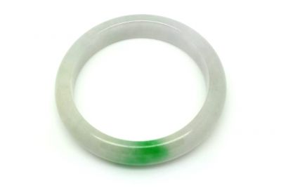 Bracelet en Jade Jonc catégorie B Blanc et Vert 5 7cm Bracelet en Jade Jonc catégorie B Blanc et Vert 5 7cm