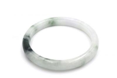 Bracelet en Jade Jonc catégorie B Blanc tacheté Bracelet en Jade Jonc catégorie B Blanc tacheté