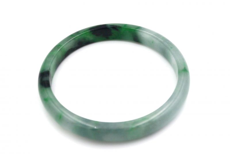 Bracelet en Jade Jonc catégorie B Vert et vert foncé 1