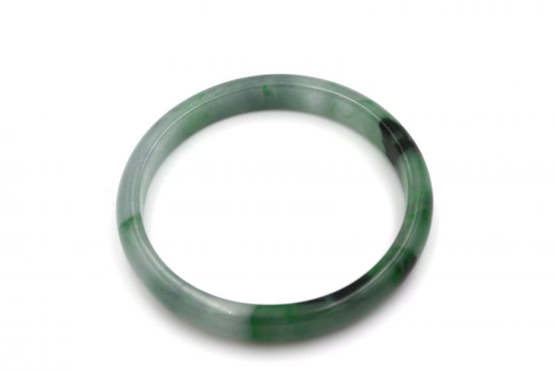 Bracelet en Jade Jonc catégorie B Vert et vert foncé 3