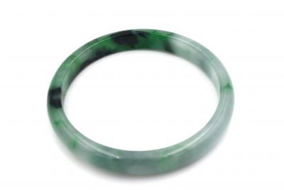 Bracelet en Jade Jonc catégorie B Vert et vert foncé Bracelet en Jade Jonc catégorie B Vert et vert foncé