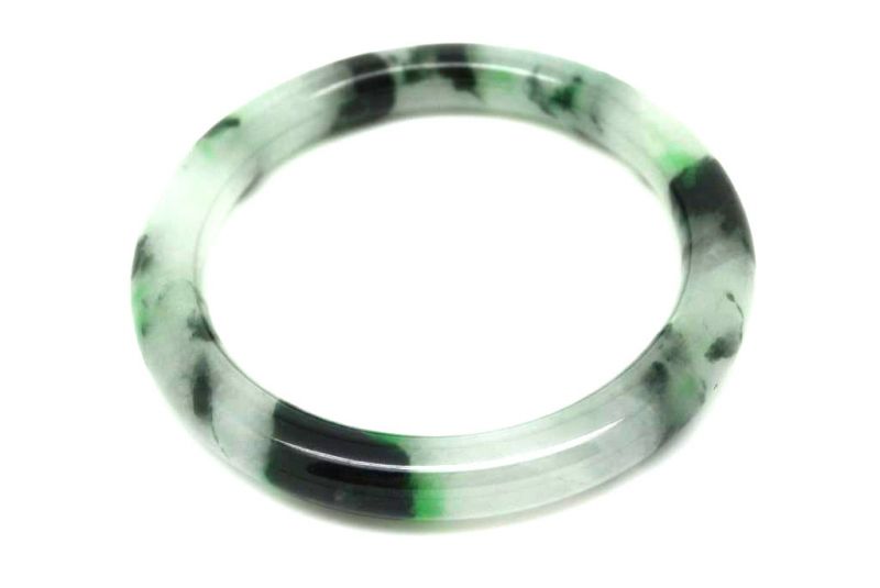Bracelet en Jade Jonc catégorie B Vert Foncé Transparent 5 7cm 1