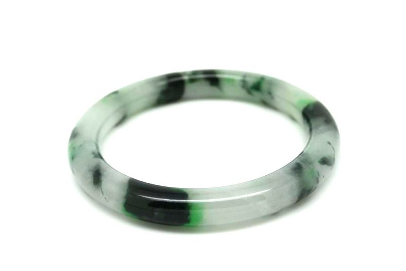 Bracelet en Jade Jonc catégorie B Vert Foncé Transparent 5 7cm 2