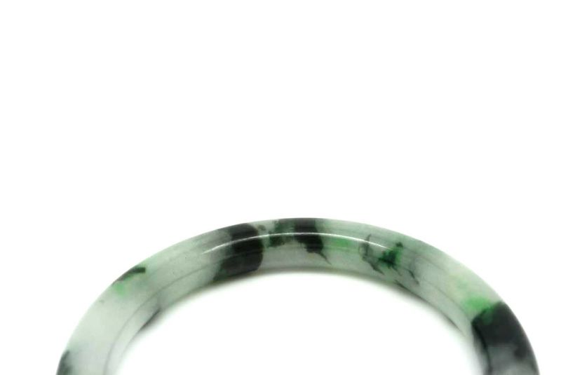 Bracelet en Jade Jonc catégorie B Vert Foncé Transparent 5 7cm 3
