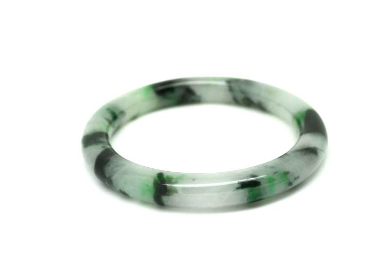 Bracelet en Jade Jonc catégorie B Vert Foncé Transparent 5 7cm 4