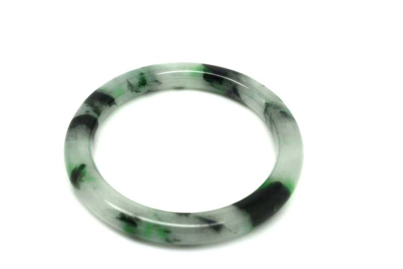 Bracelet en Jade Jonc catégorie B Vert Foncé Transparent 5 7cm 5