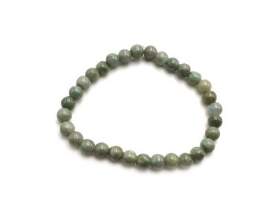Bracelet en Jade - Perles de jade de 6mm - Vert Clair / Translucide