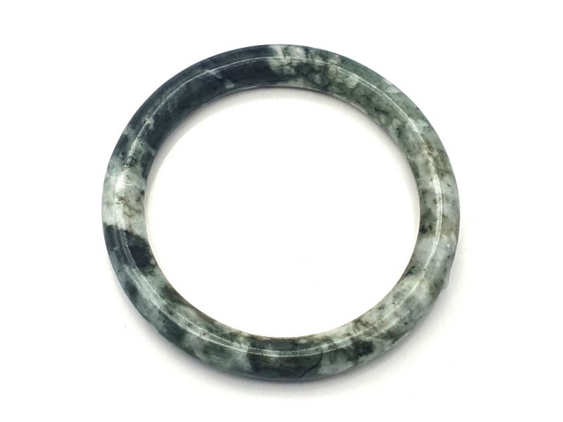 Haga clic en la imagen para ampliar Brazalete de jade real - Pulsera de jade - tienda de jade - 5,80cm - Varios tonos de verde 1