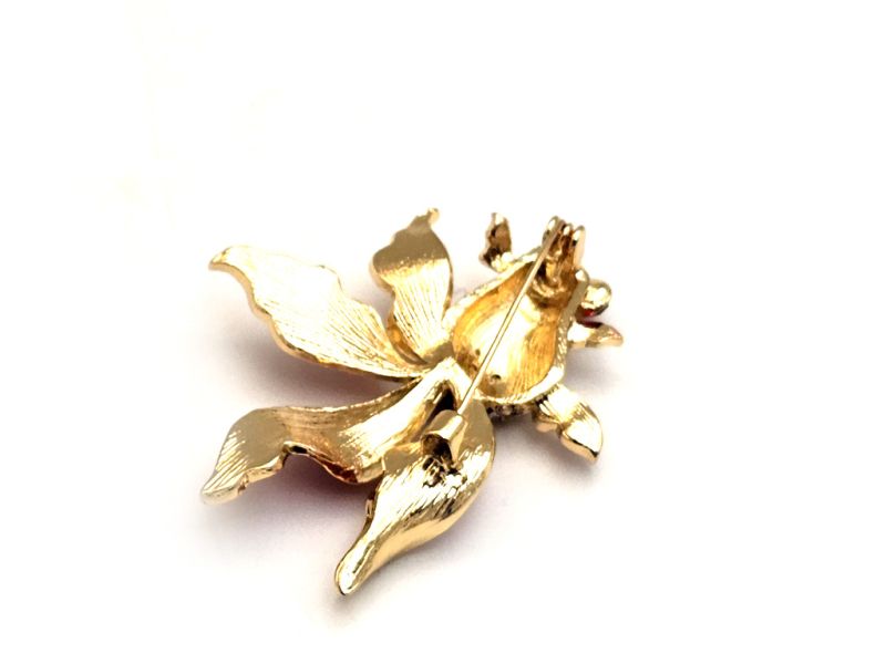 Haga clic en la imagen para ampliar Broche china de la suerte – Pez dorado con aletas rojas 5