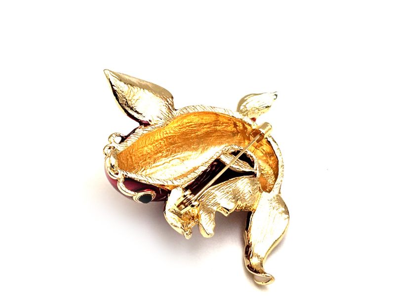 Cliquez sur la vignette pour agrandir et survolez la photo pour zoomer Broche chinoise porte-bonheur – Poisson rouge symbole de prospérité 3