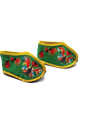 Broderie Chinoise - Chaussons bébés Miao - Vert