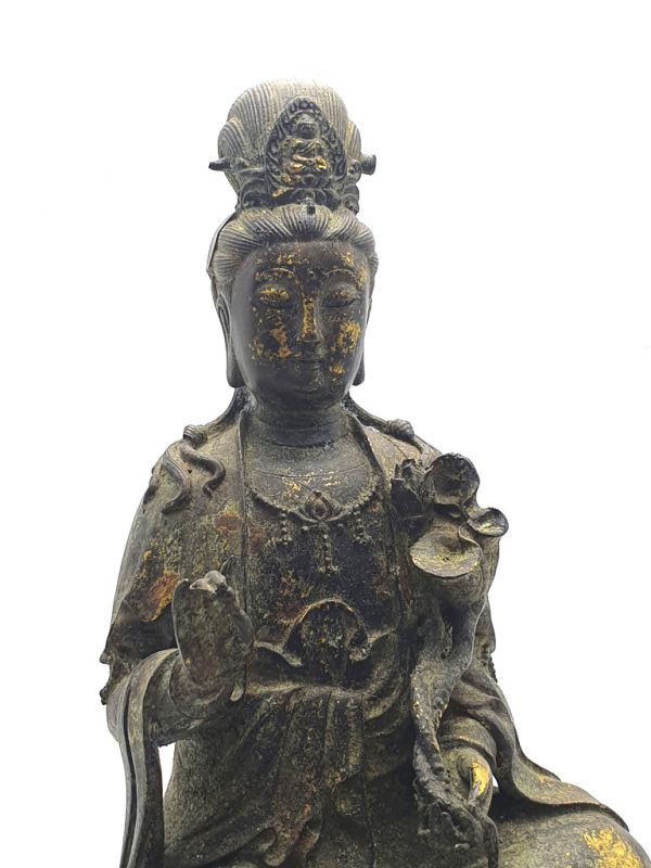 Bronze Statue Göttin auf einem Elefanten 2